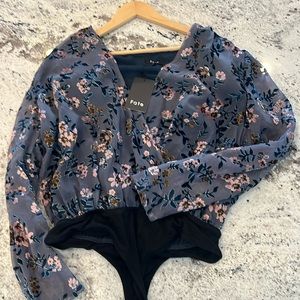 Floral Burnout Velvet Bodysuit